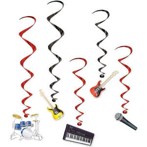 50s Party: Music Band Hanging Swirl Decorations
