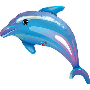 Qualatex Balloons: Delightful Dolphin Mini Shaped Foil Balloon - Add to Balloon Garland