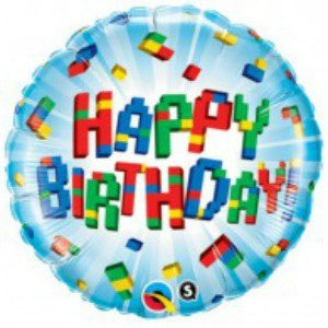 Qualatex Balloons: Happy Birthday Blocks Foil Balloon