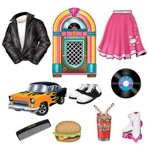 50s Party: 50's Rock & Roll Cutout Decorations