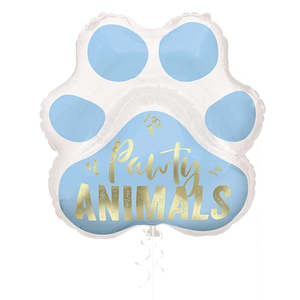 Blue Pawprint Supershape Foil Balloon
