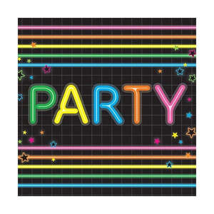 80s Party: Neon Party Napkins - Lunch 20 Pkt