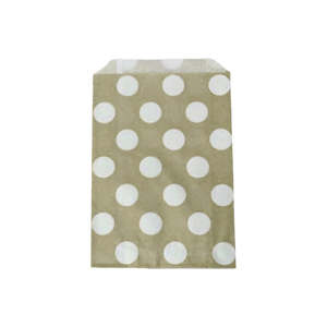 Gold: Gold and White Polka Dot Party Bags - 12 Pkt