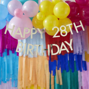 Gold: Ginger Ray Gold Customisable Happy Birthday Bunting Banner