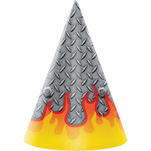 Hats Horns Masks: Monster Truck Rally Party Hats - 8 Pkt