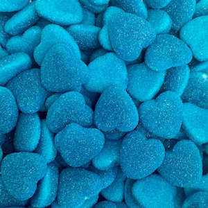 Gummy: Vidal Shiny Blue Raspberry Hearts