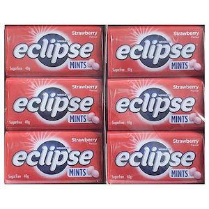 Eclipse Strawberry Sugarfree Mints 40G 12 Pack