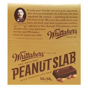 Chocolate Bars: Whittakers Slab Peanut 50g