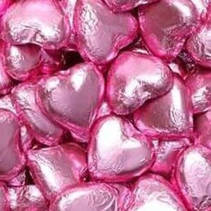 Chocolate Lollies: Foiled Chocolate Hearts Pink 1 Kg