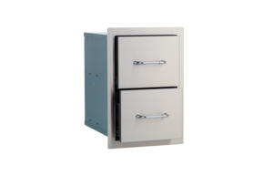 Components: Double Drawer - Stainless Steel