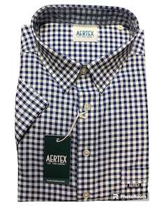 Mens Aertex: Aertex Royal Check 87815