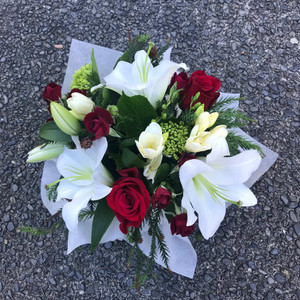 Products: Red and White Florist Choice Bouquet