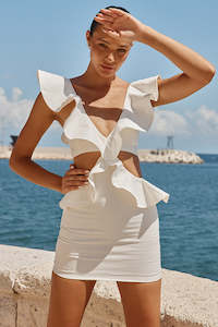 Dress: SEVEN WONDERS Nassau Mini Dress - Ivory SzS