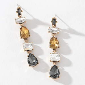 Jewellery: NIKKO BLU Multi Stone Dangle Earrings - Smokey