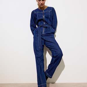 OLIVER BONAS Denim Jumpsuit - Dark Blue Sz10