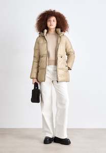 Jackets Coats: BARBOUR INTERNATIONAL Longline Puffer Jacket - Beige Sz10