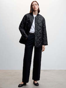Jackets Coats: BUNNIES Quilted Bomber Jacket - Black