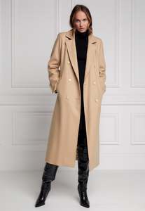 HOLLAND COOPER Double Breasted Coat - Camel Sz12