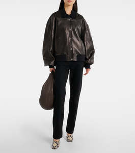 Bottoms: KHAITE Corben High-rise Tapered Jeans - Black Sz27