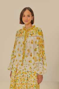 Blouses: FARM RIO Azaleia Blouse - Off White SzM