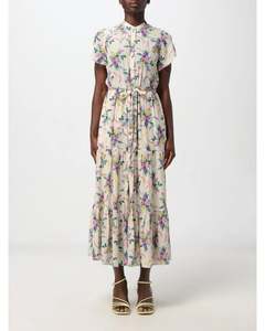 Midi: ZADIG & VOLTAIRE Razy Floral Print Midi Dress - Soft Bouquet SzS