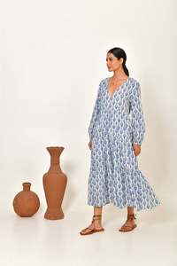 READ & BELL Sofia Maxi Dress - Blue Lotus SzM