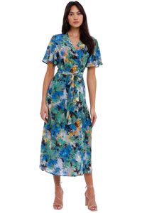 Dresses 1: KATE SYLVESTER Silk Wrap Dress - Print Sz12
