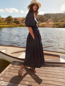 Dresses 1: BARBOUR Macy Midi Dress - Navy Sz8