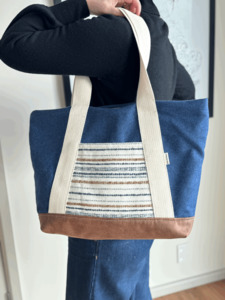 Products: B&B City Tote - Especially for Blue - Burlap & Bright