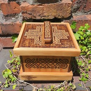 Funky Celtic Wooden Box - Burnt Offerings
