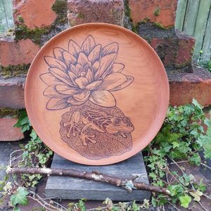 Products: Frog and Lotus Platter - Burnt Offerings