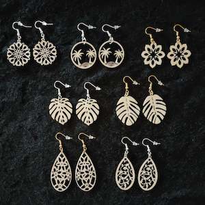 Accessories: Tropical Wood Earrings