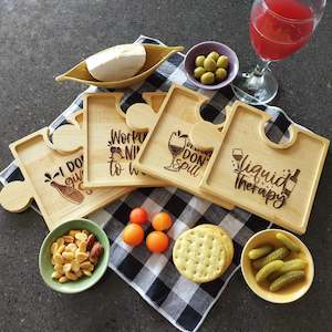 Kitchen And Dining: Wine Designs Puzzle Snack Trays (Set of 4)