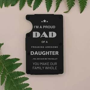 Accessories: Proud Dad Design Metal Wallet