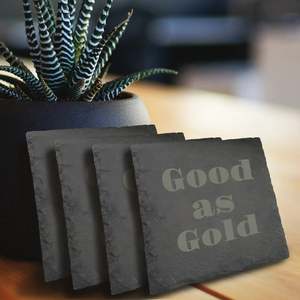 Custom Message Slate Coasters (Set of 4)