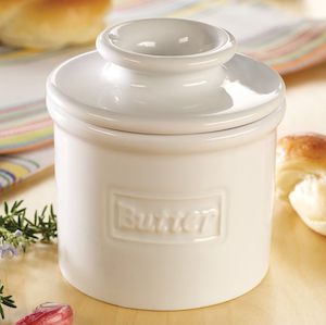 Cafe Retro Collection: White Cafe Retro Butter Bell Crock
