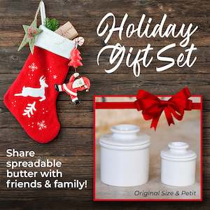 Specialty Collection: Butter Bell - The Original Butter Bell Crock and Petit Bell Gift Set by L. Tremain, French Ceramic Butter Dish, Classic White