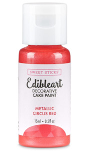 Sweet Sticks: Edible Metallic Paint Circus Red 15ml