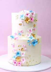 Two Tiered Cakes: Pastel Flower Cake - 2 Tier