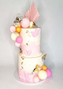 Two Tiered Cakes: All Things Pink & Gold Cake - 2 Tier
