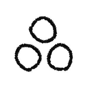 Scrunchies: Mia Silk Scrunchies - Liqorice (Pack of 3)