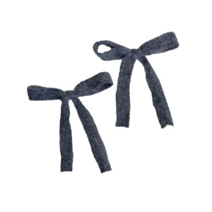 Gala Knitted Bows in Double Denim