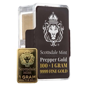 Products: 1 gram 99.99% Gold Scottsdale PREPPER Bar BuyBullion.nz