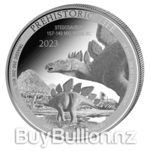 1 oz 99.99% Silver Congo Stegosaurus Coin 2023 BuyBullion.nz