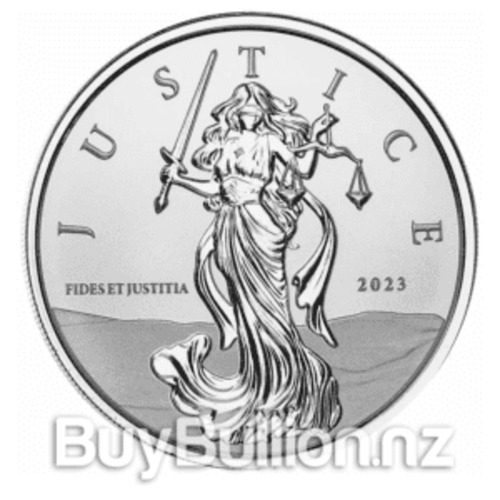 Products: 1 oz 99.99% Silver Lady Justice Gibraltar 2023 BuyBullion.nz