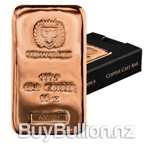 10 oz 99.99% Copper Germania Bar BuyBullion.nz
