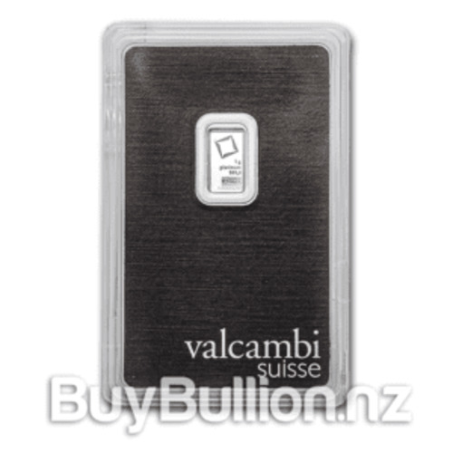 Products: 1 gram 99.95% Platinum Valcambi Suisse Bar BuyBullion.nz