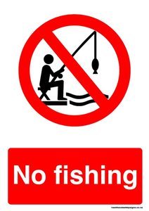 Home / ACM signs / Prohibition signs / No fishing prohibition sign