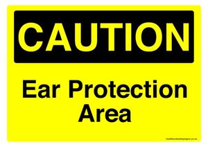 Home / ACM signs / Mandatory signs / Ear protection area caution sign