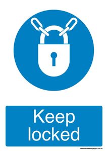Home / ACM signs / Mandatory signs / Keep locked blue
